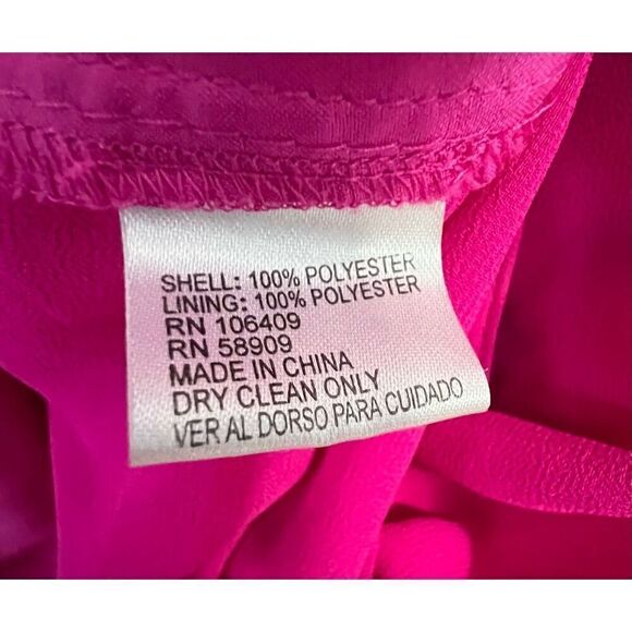 Gianna Bini Hot Pink Button Up Sleeveless Front Tie Blouse - Picture 4 of 4